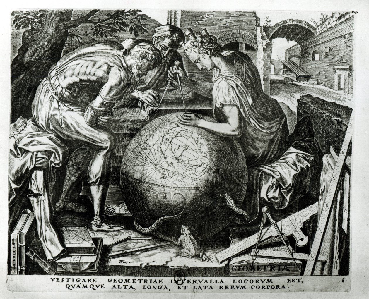Geometrie, graviert von Hieronymus Cock von Frans Floris