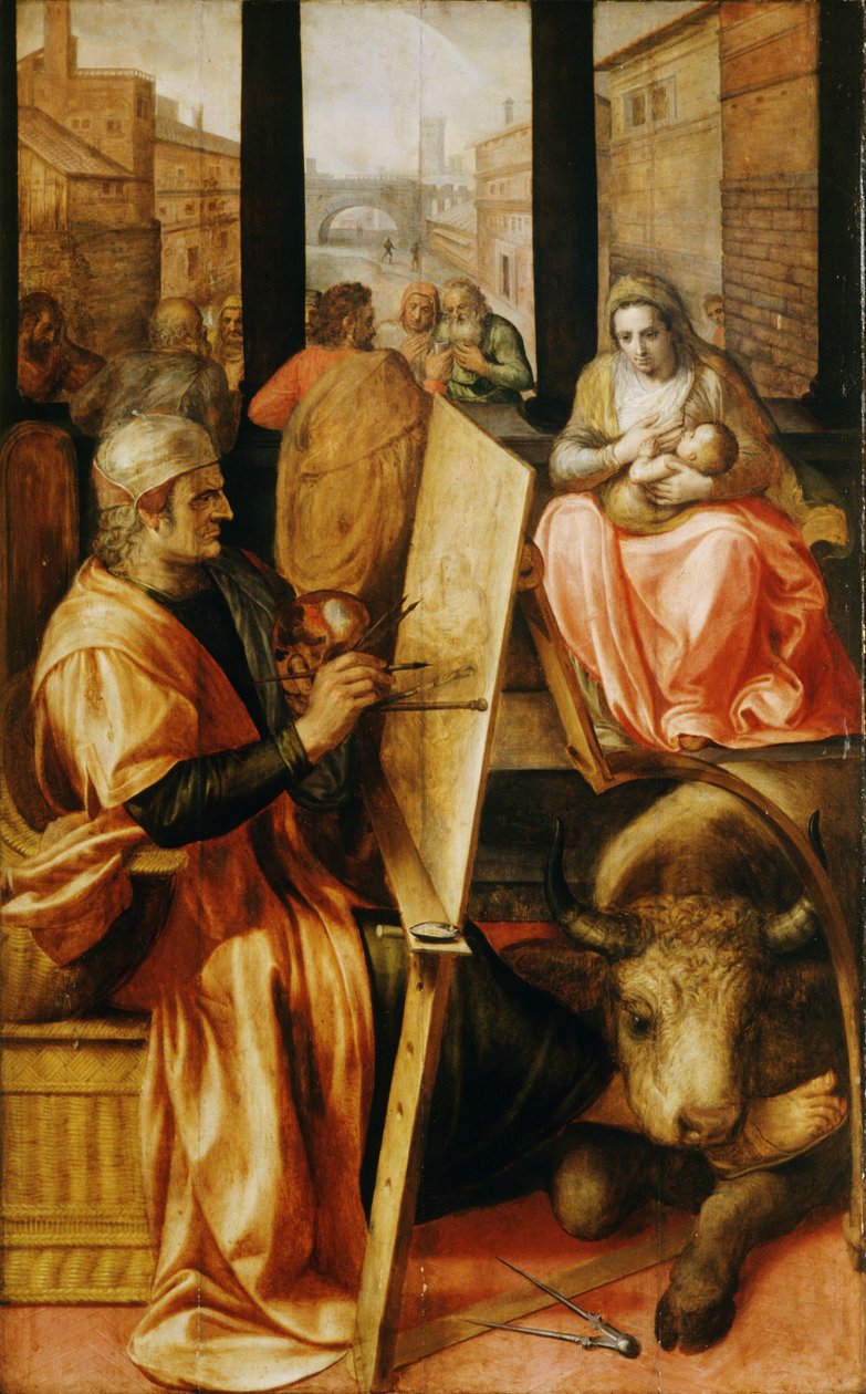 Der heilige Lukas malt die Jungfrau Maria von Frans Floris