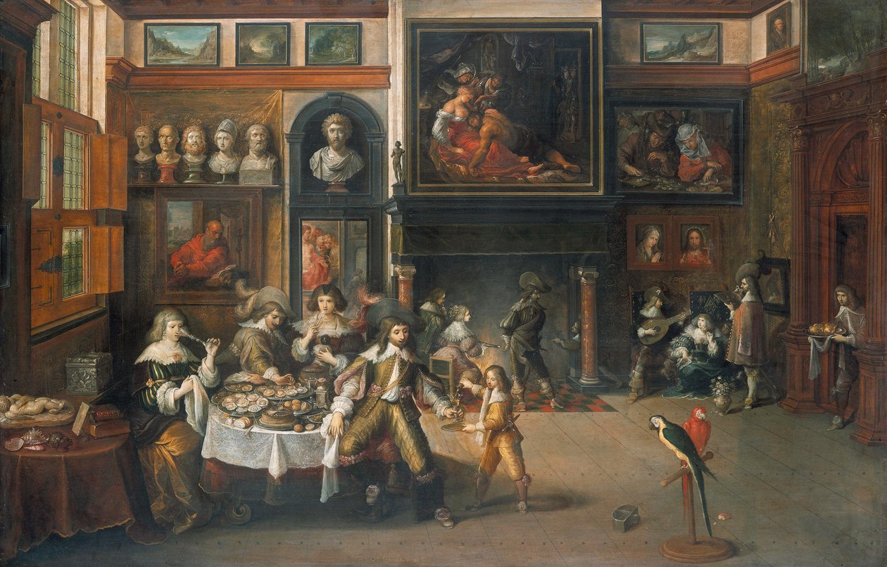 Abendessen im Haus des Bürgermeisters Rockox von Frans Francken the Younger