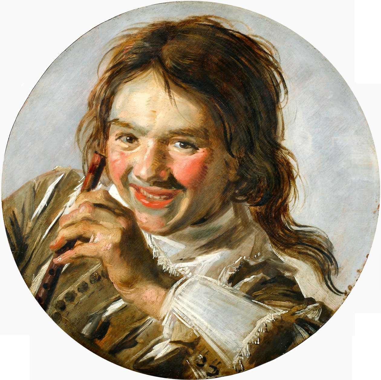 Lachender Junge mit einer Flöte von Frans Hals