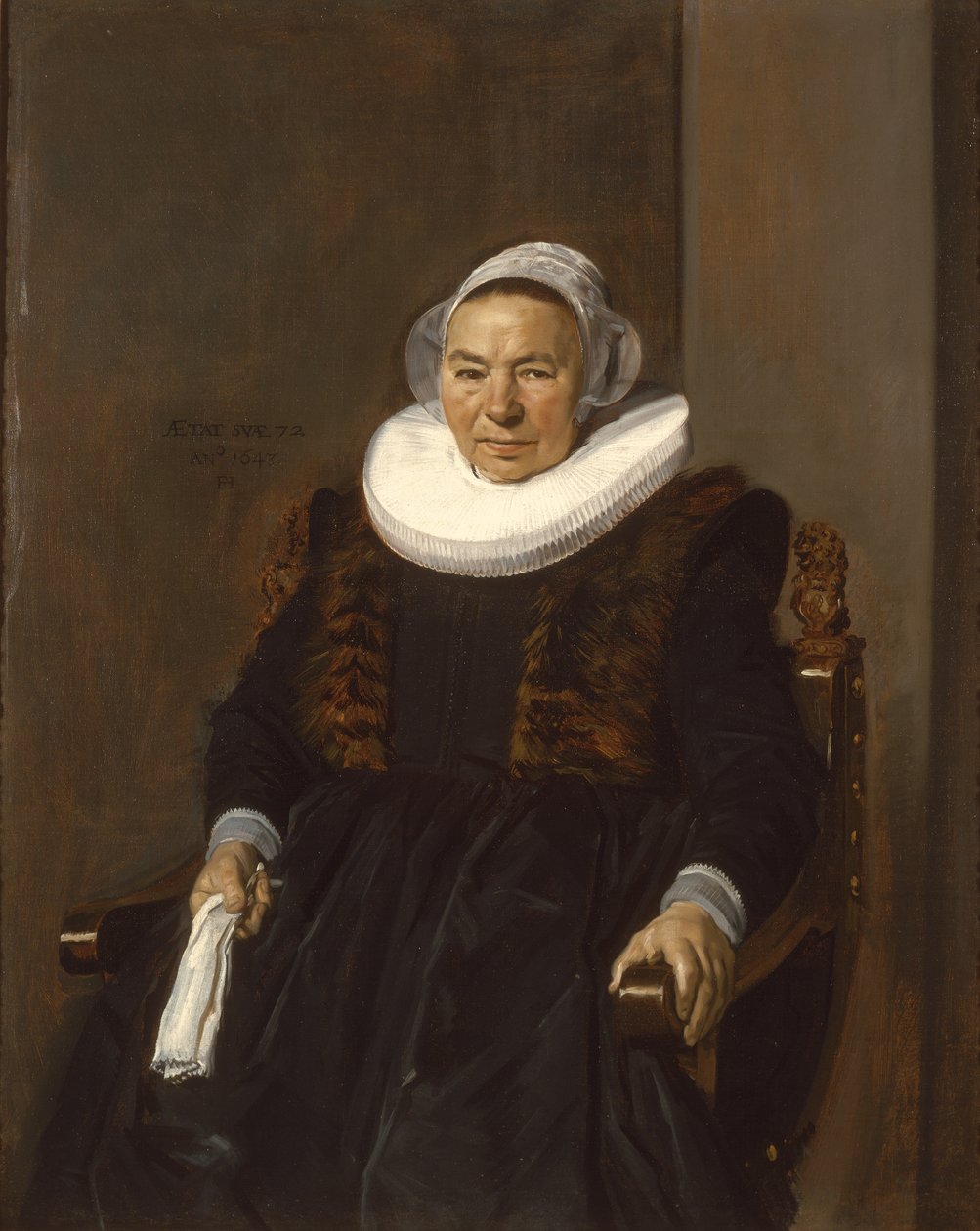 Porträt einer älteren Frau, traditionell genannt Mevrouw Bodolphe von Frans Hals