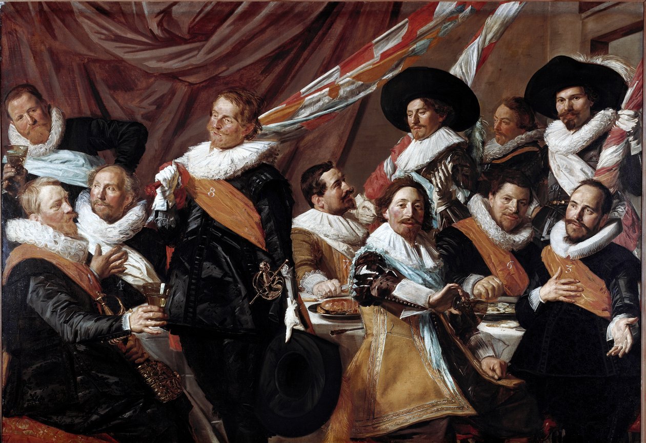 Das Bankett der Offiziere des Bogenschützenkorps von St. Georg in Haarlem von Frans Hals