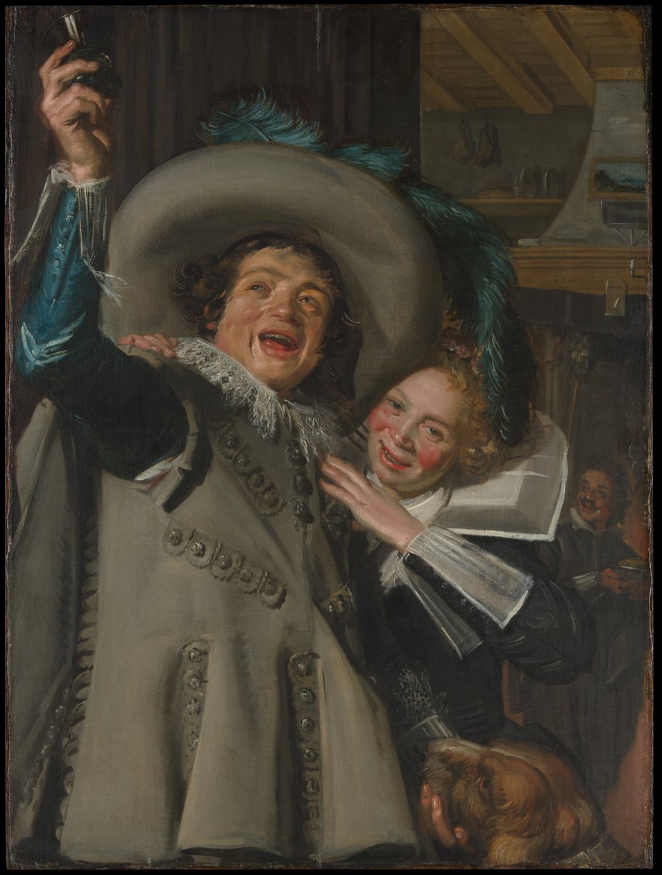 Junger Mann und Frau in einem Gasthaus von Frans Hals