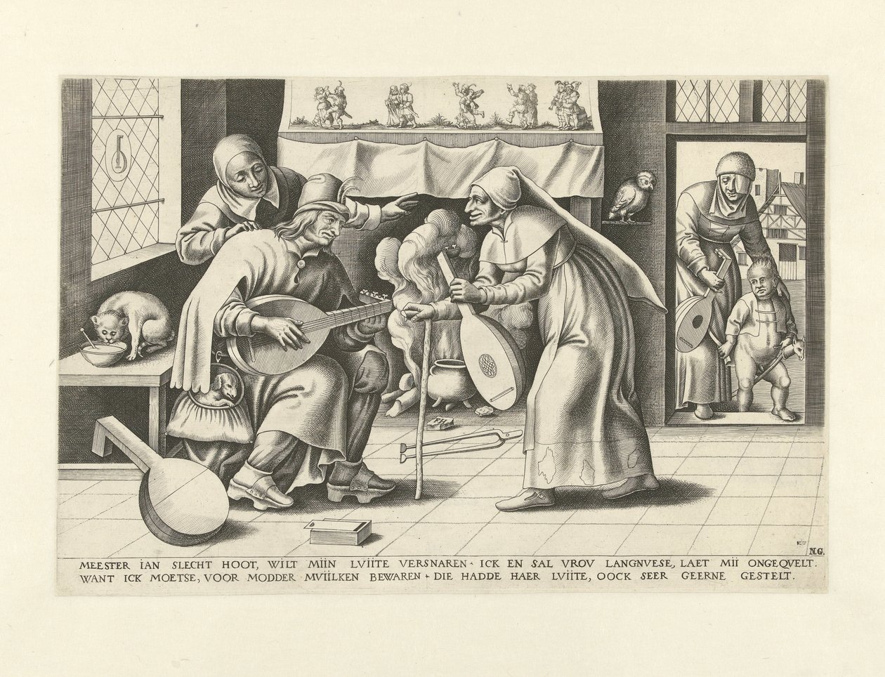 Meister Jan Slechthoofd (Allegorische Szenen flämischer Sprichwörter in Bezug auf Faulheit) von Frans Huys