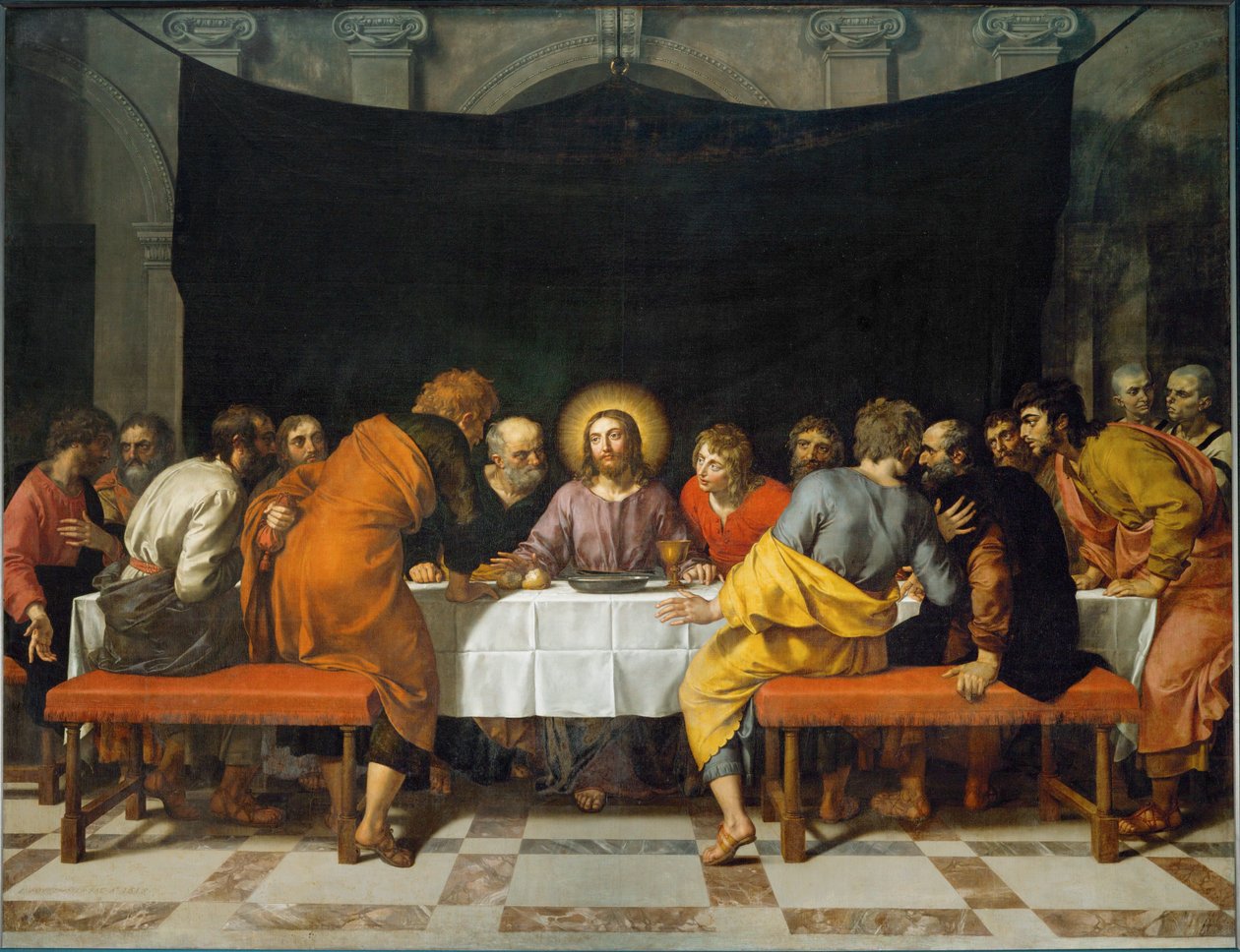 Das letzte Abendmahl, gemalt für den Hauptaltar der Kirche Saint Leu-Saint Gilles in Paris von Frans II Pourbus