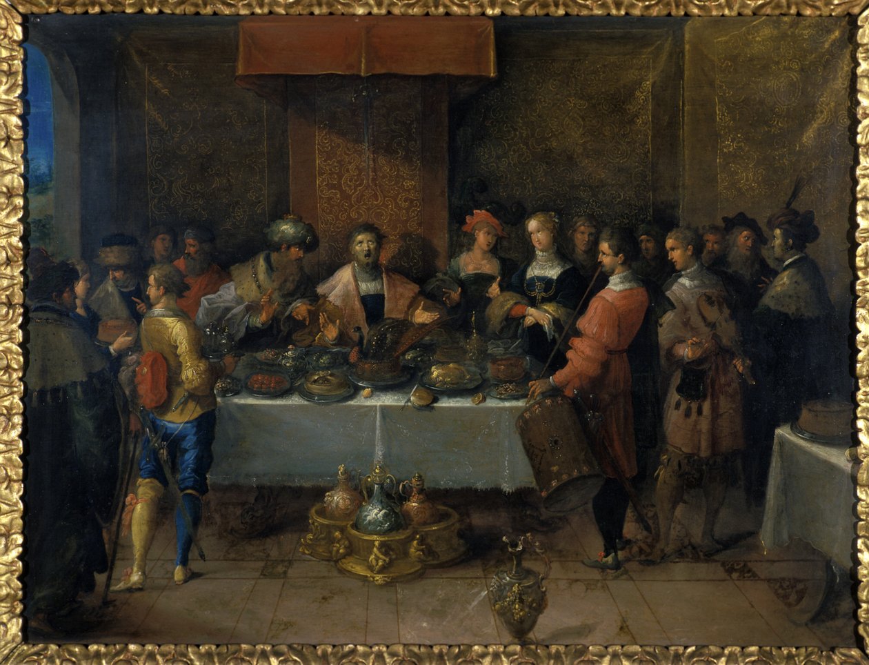 Damokles am Tisch, vor 1620 von Frans II the Younger Francken