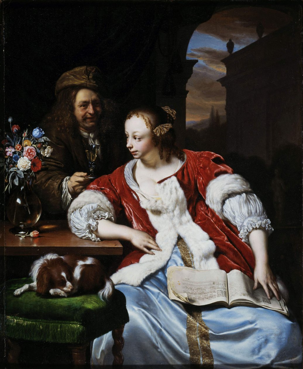 Das unterbrochene Lied: Porträt des Künstlers und seiner Frau, 1671 von Frans van Mieris the Elder