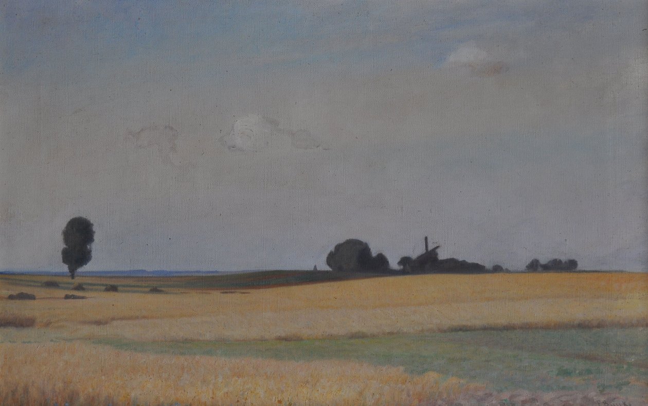 Mecklenburgische Landschaft mit Windmühle von Franz Bunke