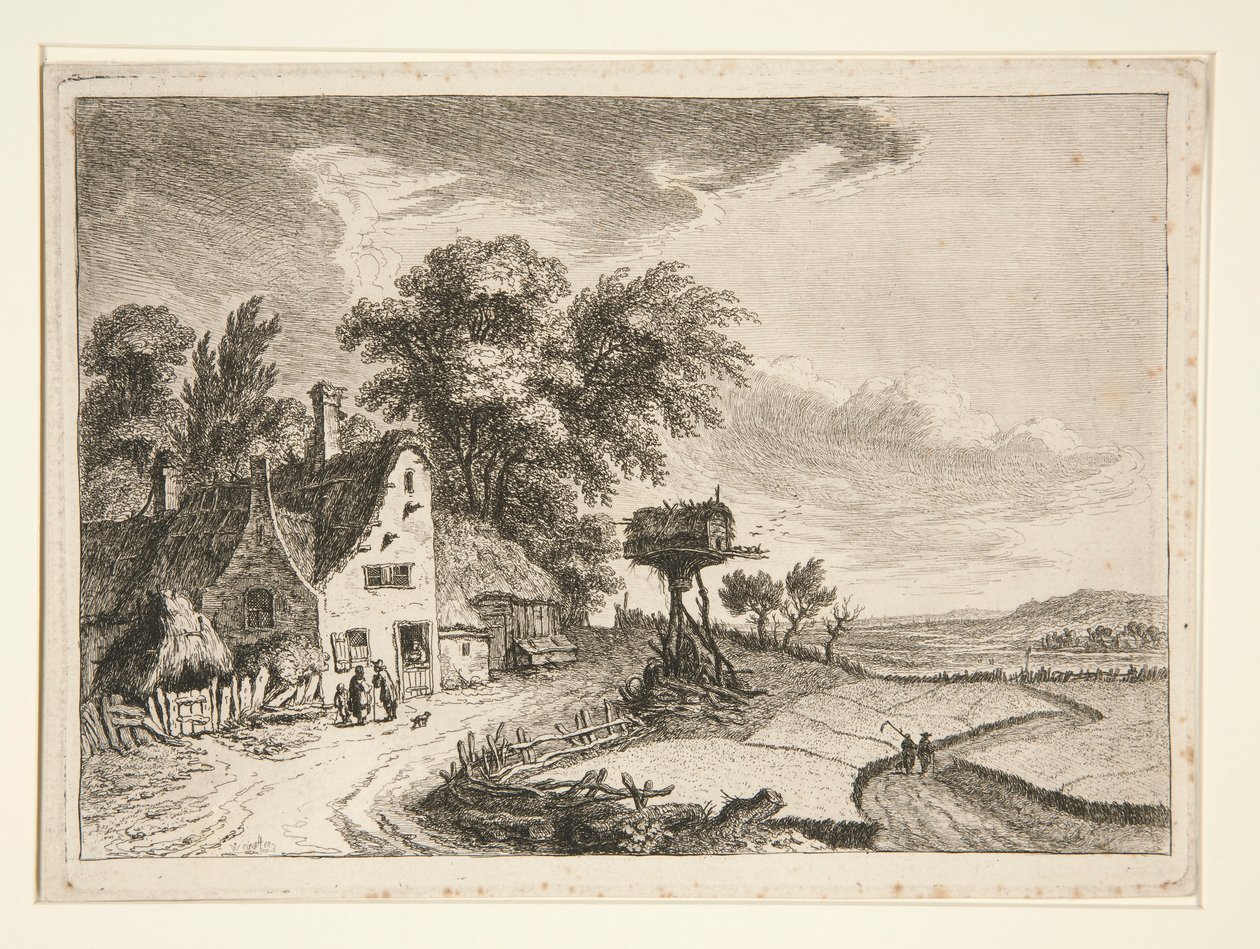 Landschaft mit Bauernhof von Franz Edmund Weirotter