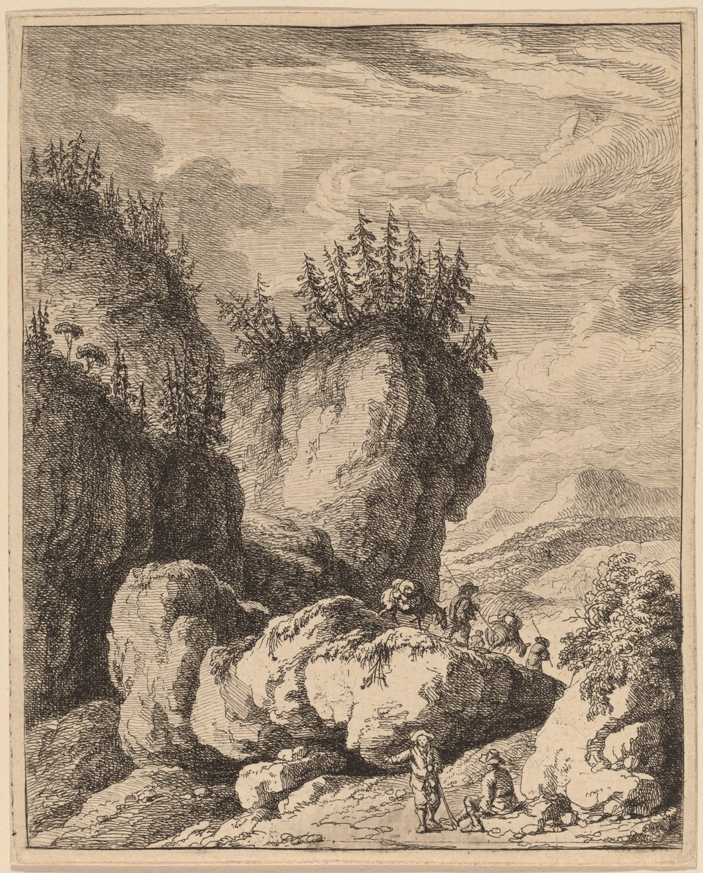 Die Straße über den Praco-Berg, von Ricci nach Genua von Franz Edmund Weirotter