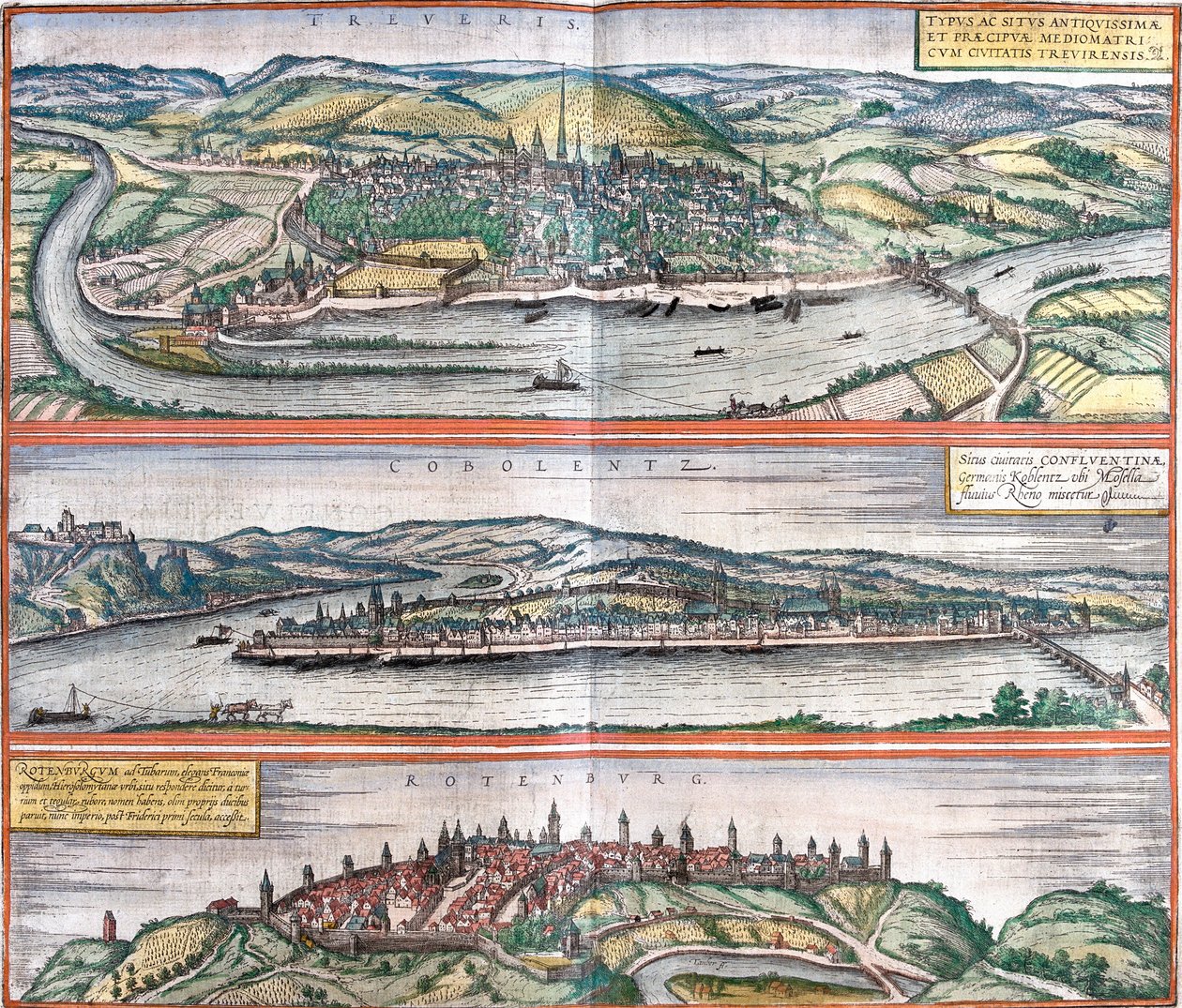 Ansichten von Trier, Koblenz und Rothenburg, Deutschland von Franz Hogenberg
