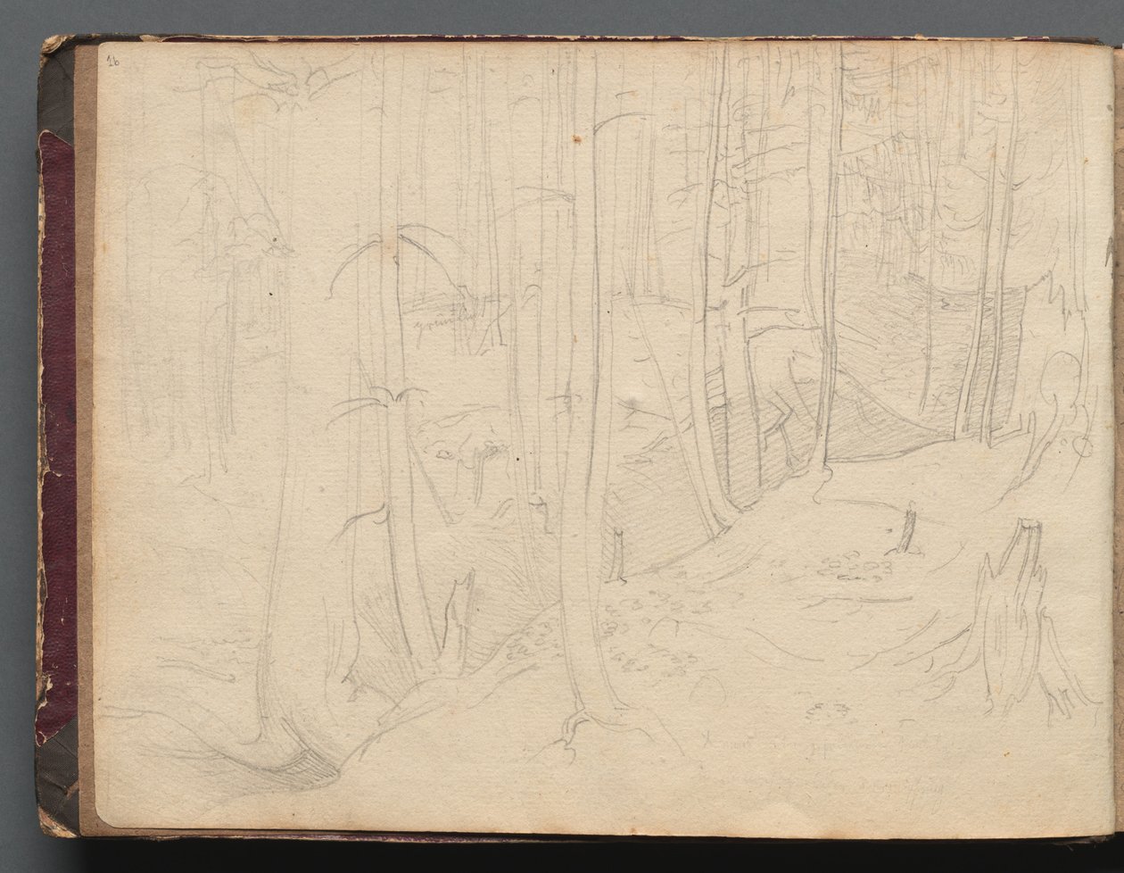 Album mit Ansichten von Rom und Umgebung, Landschaftsstudien: Römische Landschaft von Franz Johann Heinrich Nadorp