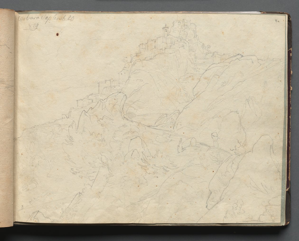 Album mit Ansichten von Rom und Umgebung, Landschaftsstudien, Seite 04a: Cervera von Franz Johann Heinrich Nadorp