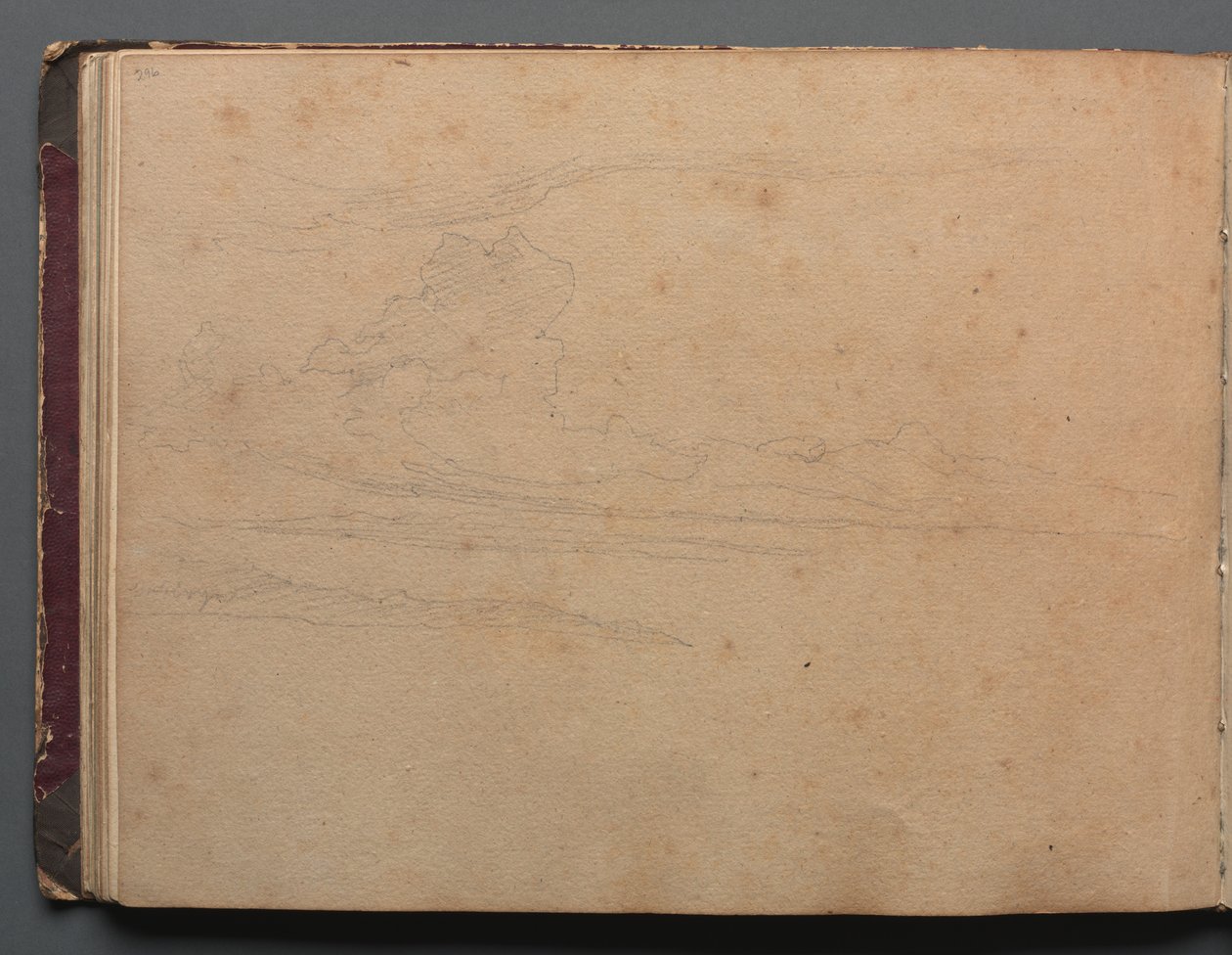 Album mit Ansichten von Rom und Umgebung, Landschaftsstudien, Seite 29b: Landschaftsstudie von Franz Johann Heinrich Nadorp