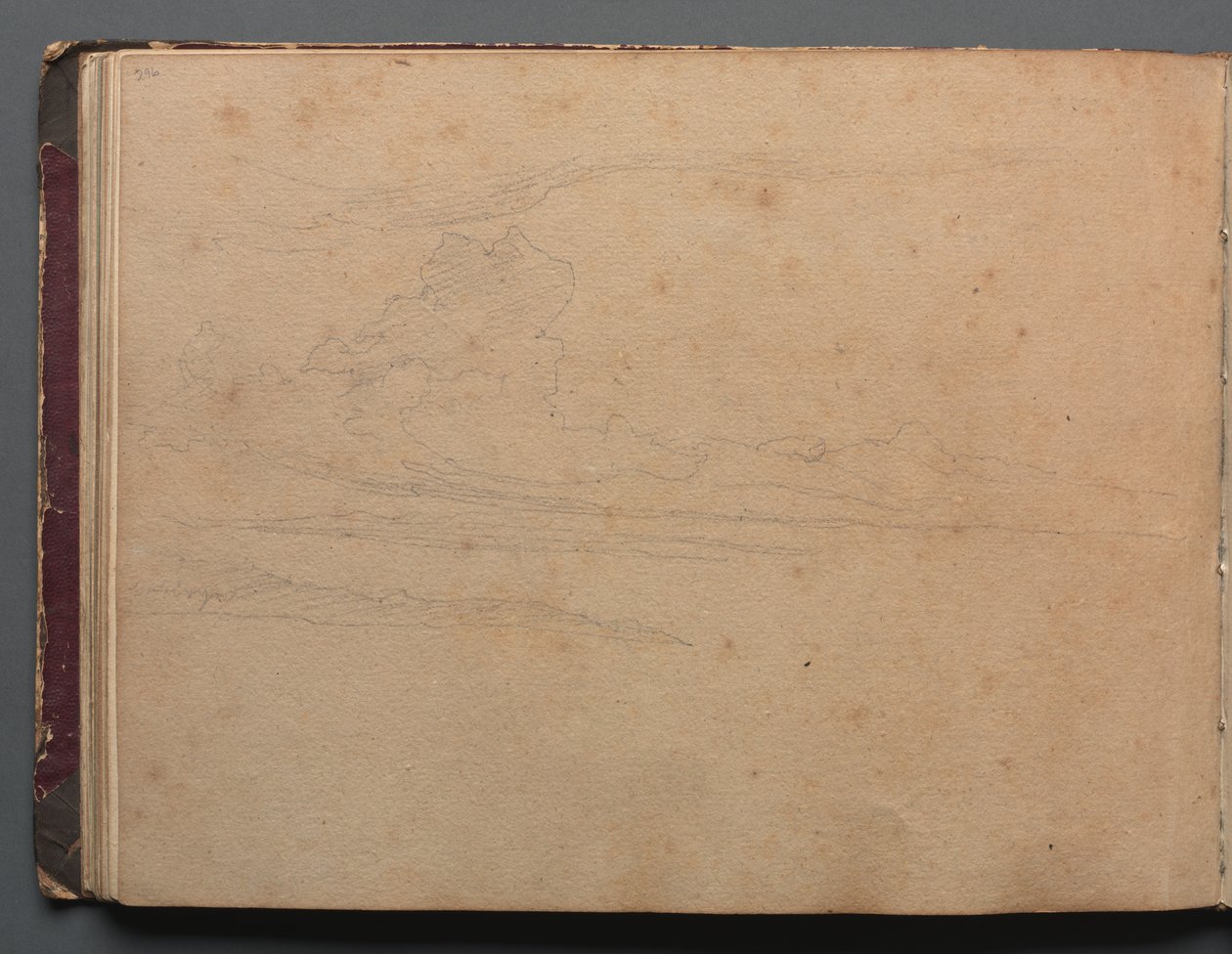 Album mit Ansichten von Rom und Umgebung, Landschaftsstudien, Seite 29b: Landschaftsstudie von Franz Johann Heinrich Nadorp