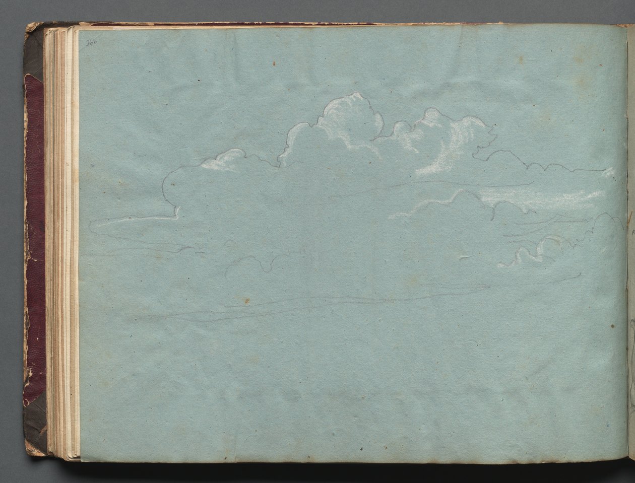 Album mit Ansichten von Rom und Umgebung, Landschaftsstudien, Seite 36b: Wolkenstudie von Franz Johann Heinrich Nadorp