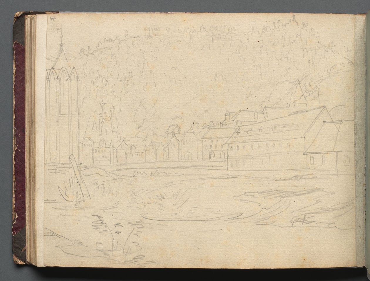 Album mit Ansichten von Rom und Umgebung, Landschaftsstudien, Seite 48b: Römische Landschaft von Franz Johann Heinrich Nadorp