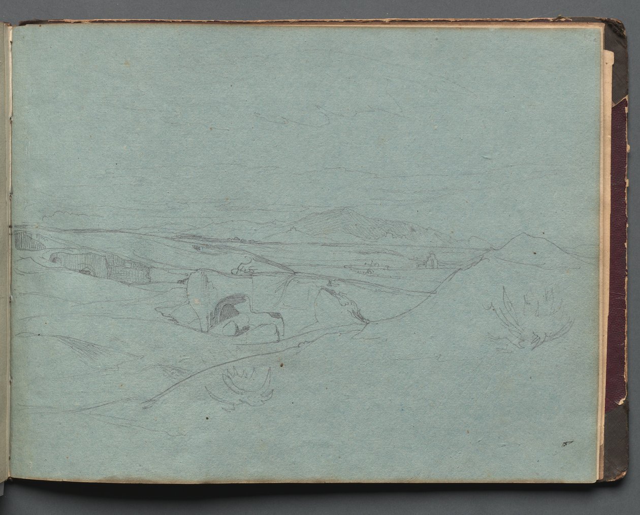 Album mit Ansichten von Rom und Umgebung, Landschaftsstudien, Seite 52a: Römische Landschaft von Franz Johann Heinrich Nadorp
