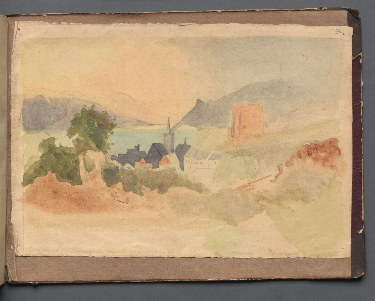 Album mit Ansichten von Rom und Umgebung, Landschaftsstudien, Seite 54a: Römische Landschaft von Franz Johann Heinrich Nadorp