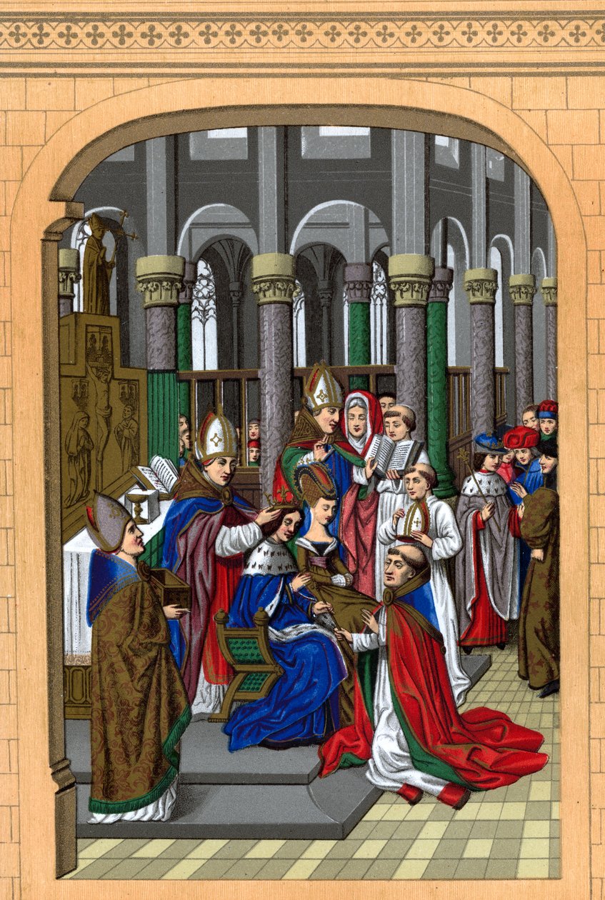 Krönung von Karl V., König von Frankreich, 14. Jahrhundert, 1870 von Franz Kellerhoven