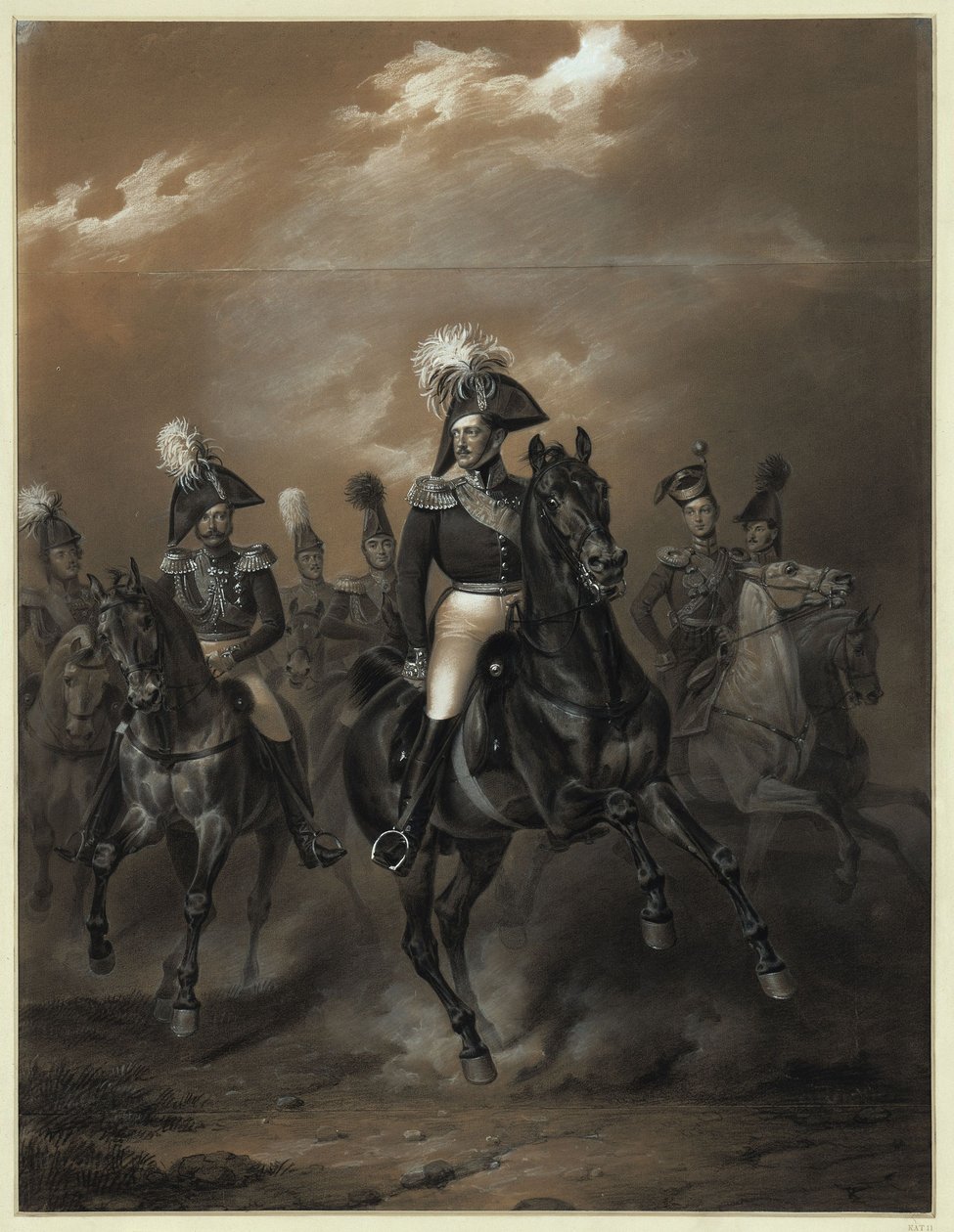Zar Nikolaus I. mit Gefolge von Franz Krüger
