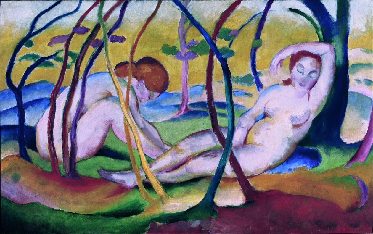 Akte unter Bäumen von Franz Marc