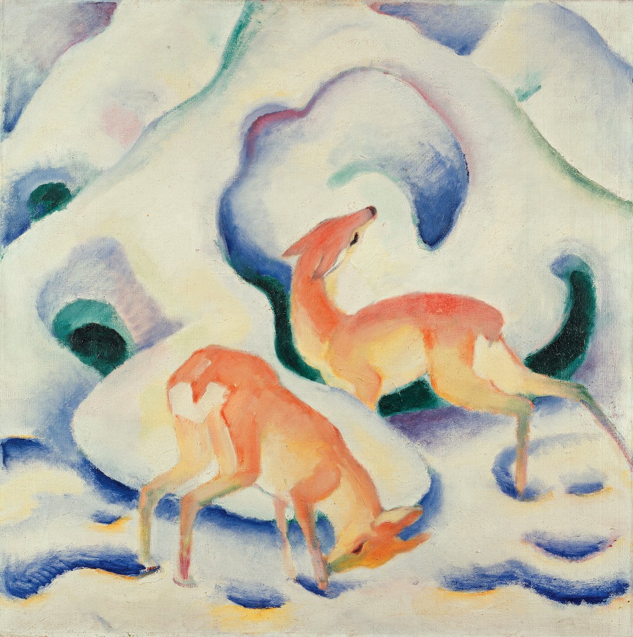 Rehe im Schnee II von Franz Marc