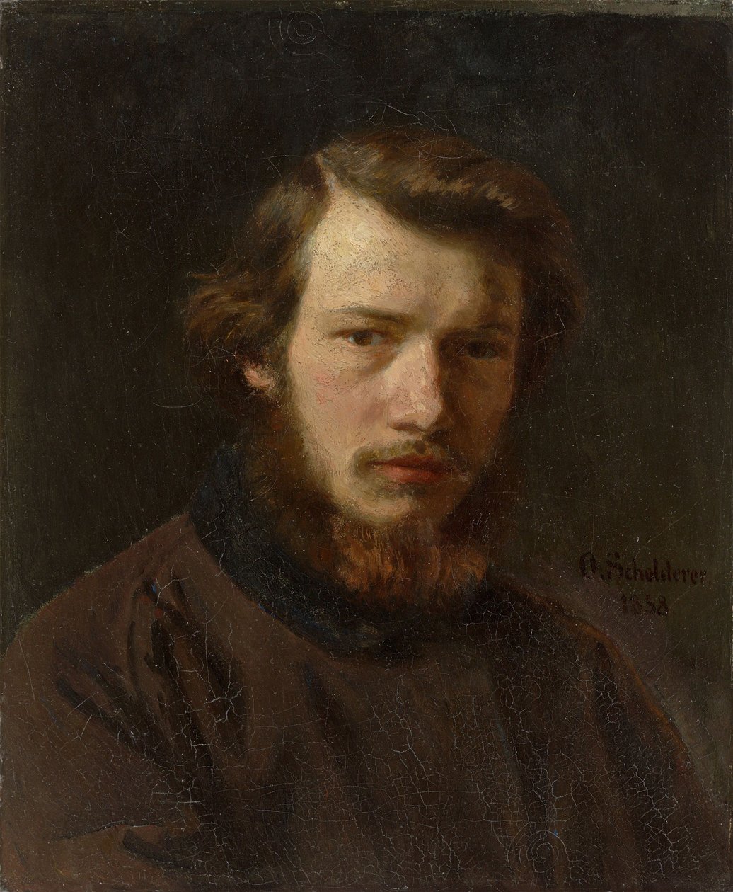 Selbstporträt im Alter von 24 Jahren, 1858 von Franz Otto Scholderer