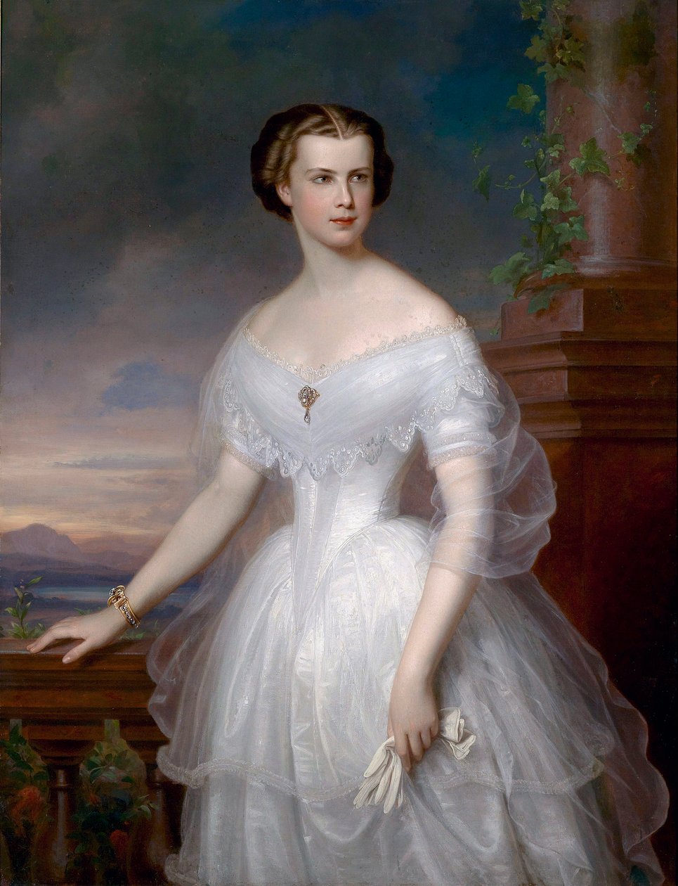 Porträt von Elisabeth von Wittelsbach (1837-1898) (Sissi), Kaiserin von Österreich und Königin von Ungarn von Franz Schrotzberg