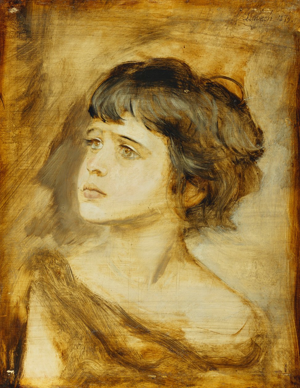 Der Kopf eines Mädchens, 1879 von Franz Seraph von Lenbach