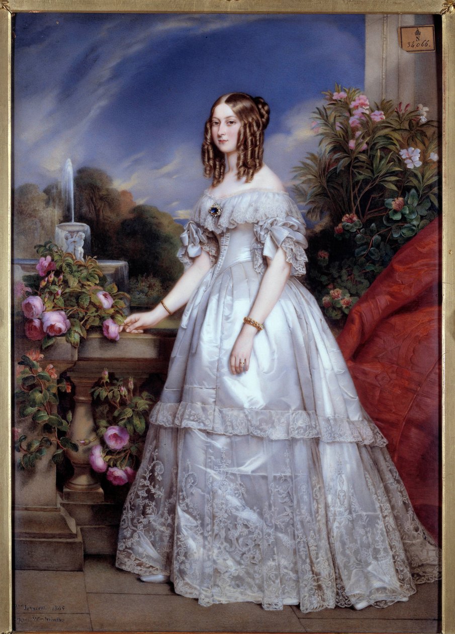 Porträt der Herzogin von Nemours von Franz Xaver  Winterhalter (after)