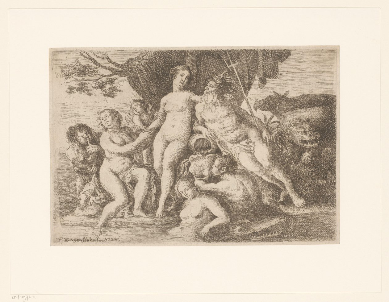 Neptun und Amphitrite unter badenden Nymphen und Meermännern von Franz Xaver Wagenschon