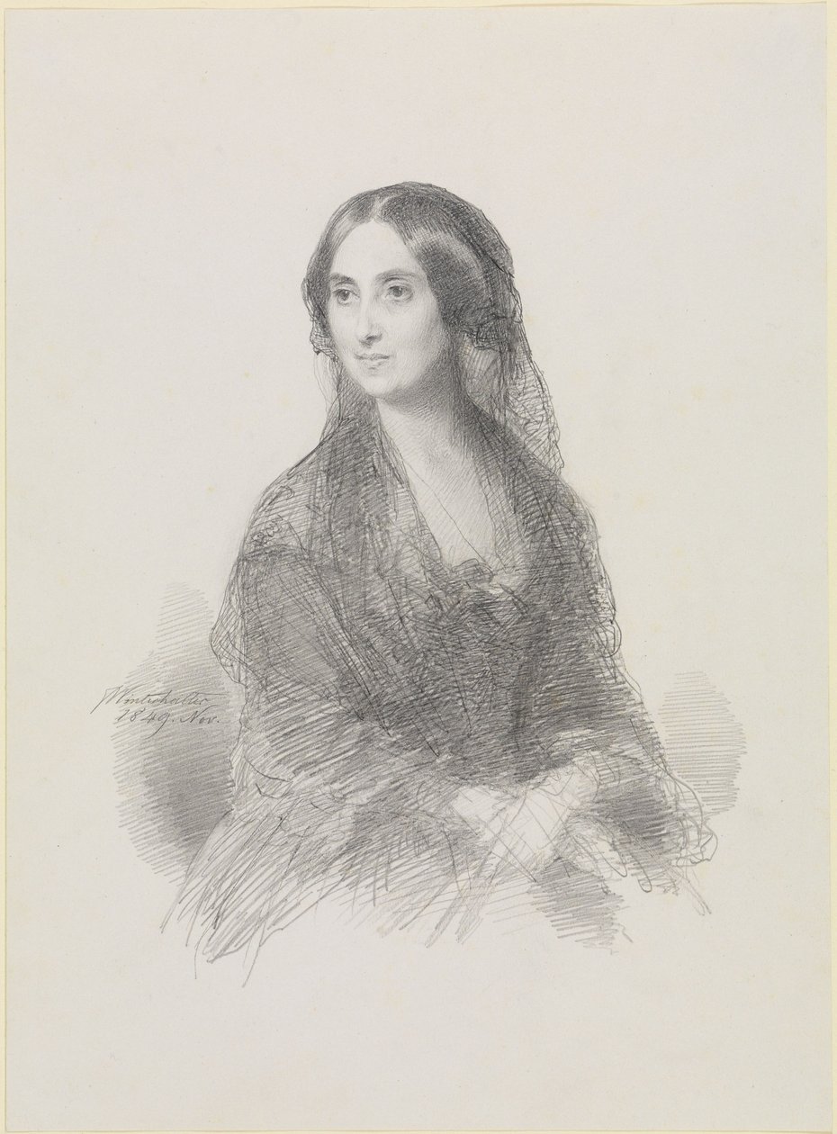 Bildnis einer Dame in spanischem Kostüm, sitzend, in halber Figur von Franz Xaver Winterhalter