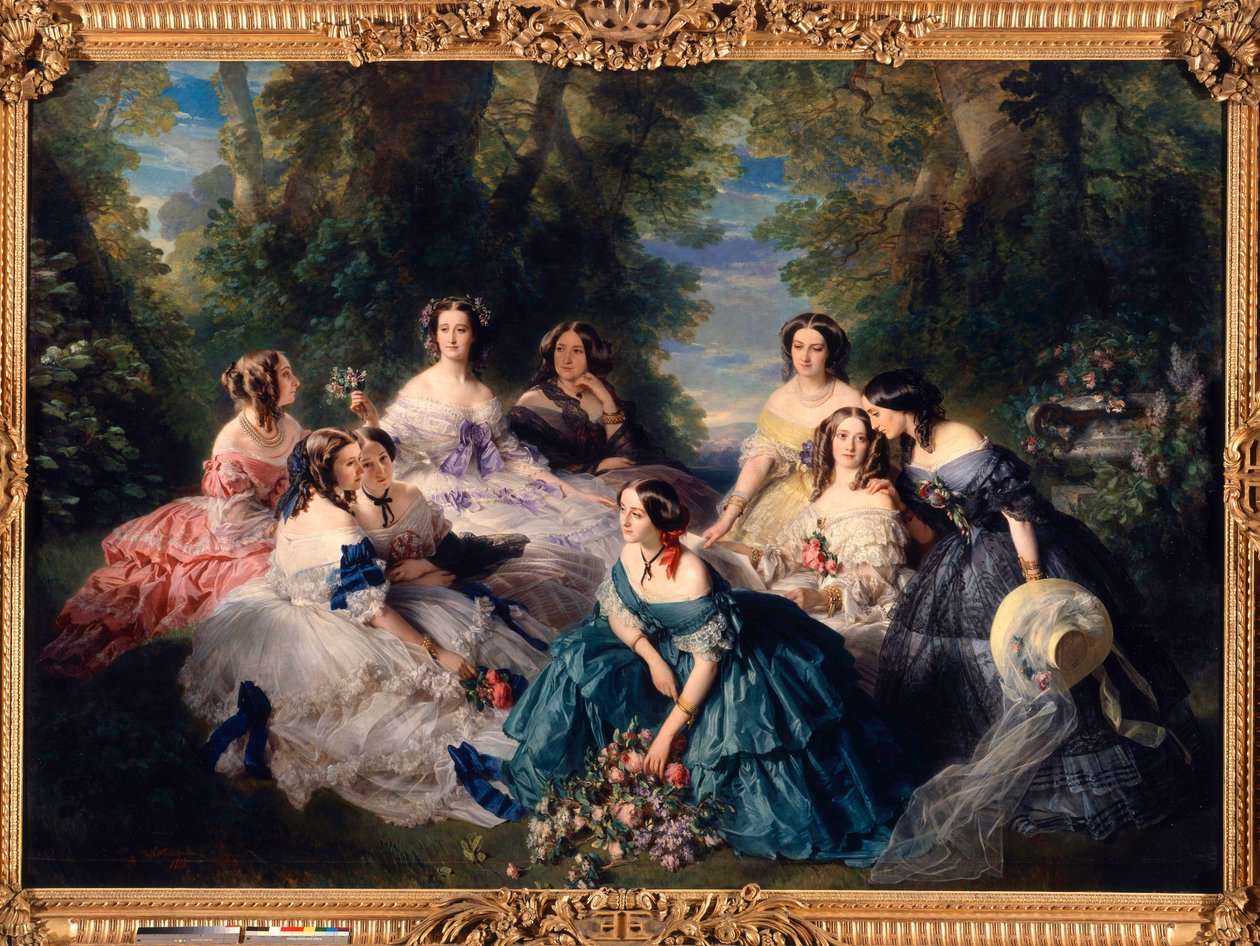 Die Kaiserin Eugenie (1826-1920) im Jahr 1855 umgeben von den Hofdamen des Palastes von Franz Xaver Winterhalter