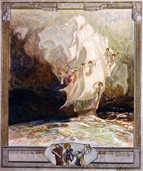 Illustration aus Dantes Göttlicher Komödie, Paradies, Gesang XXVII, 1921 von Franz von Bayros