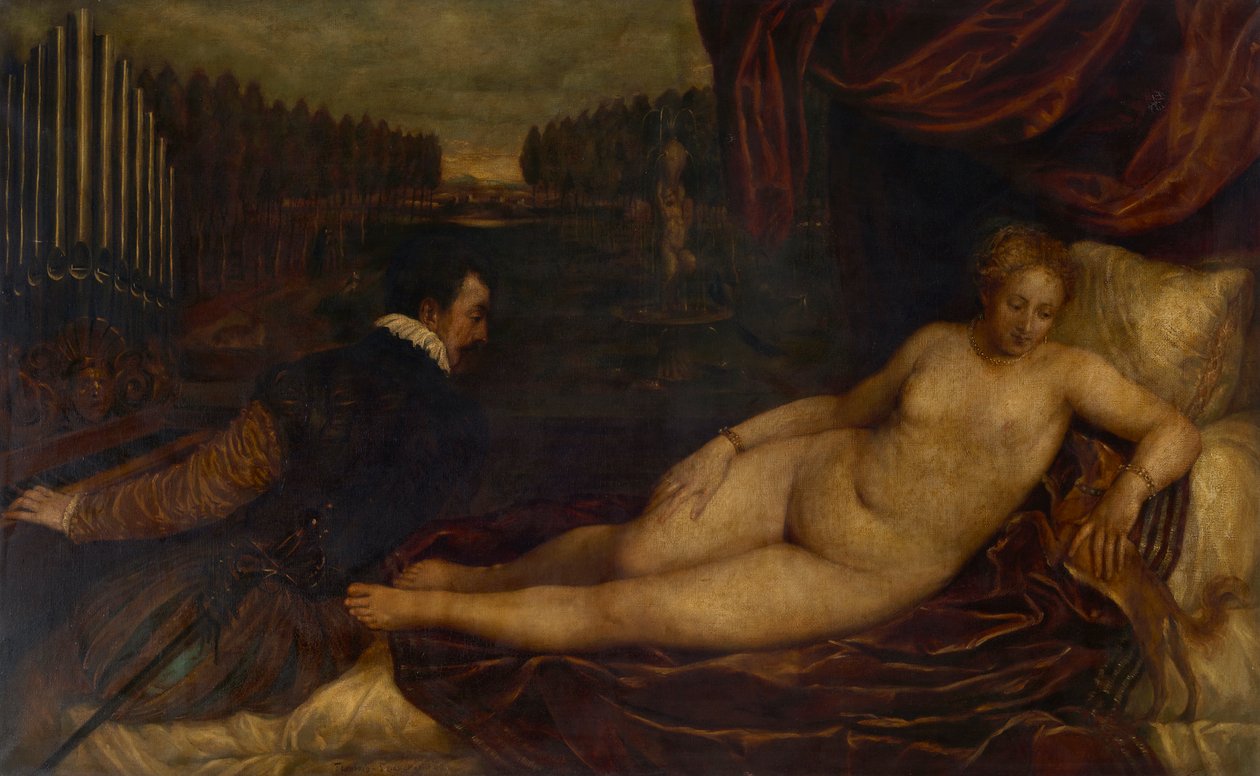 Kopie nach Tizian: Ruhende Venus und Orgelspieler von Franz von Lenbach