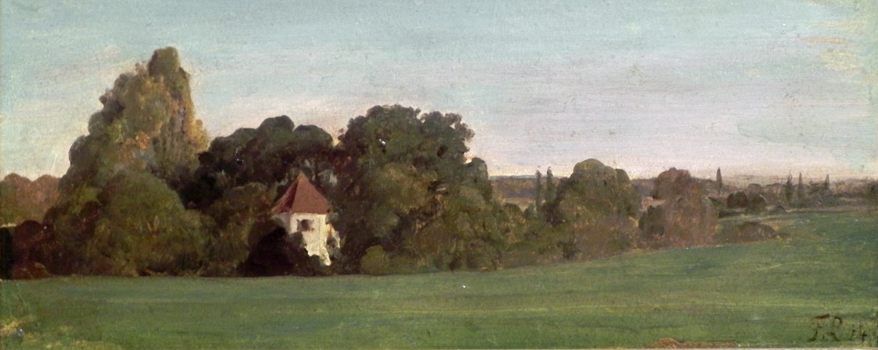 Landschaft mit Kapelle von Franz von Lenbach