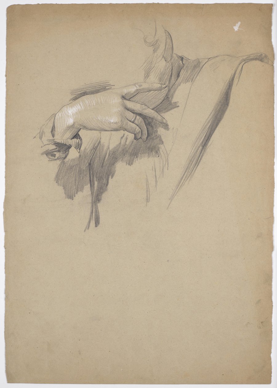 Detailstudie für das Gemälde "Leonardo spielt Schach mit seiner Muse" von Franz von Matsch