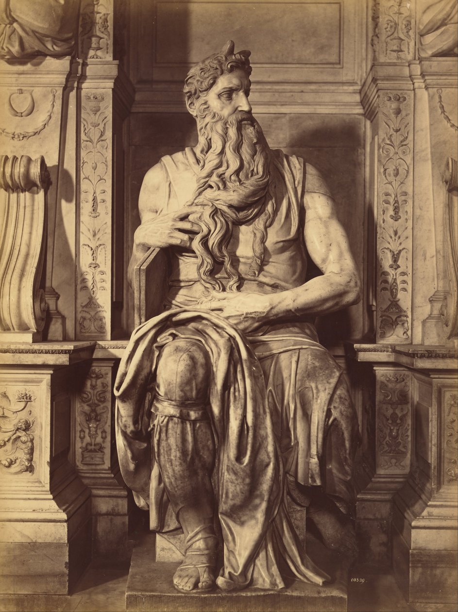 Moses von Michelangelo, zentrale Skulptur des Grabmals von Julius dem Zweiten von Fratelli Alinari Fratelli Alinari