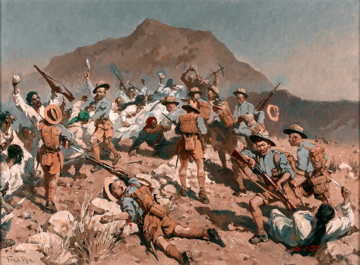 2. Bataillon 5. Gurkha-Rifles in Ahnai Tangi, Nordwestgrenze, Indien von Fred Roe