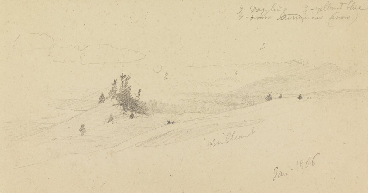 Bewaldeter Hügel, hügeliges Tal, Sonne von Frederic Edwin Church