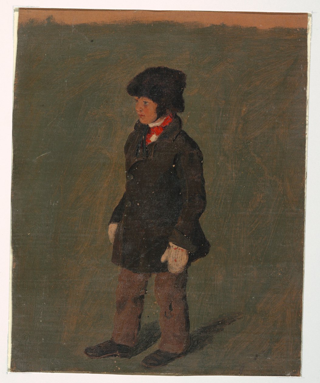 Zeichnung, Ein Junge (wahrscheinlich Churchs Sohn), ca. 1874–75 von Frederic Edwin Church