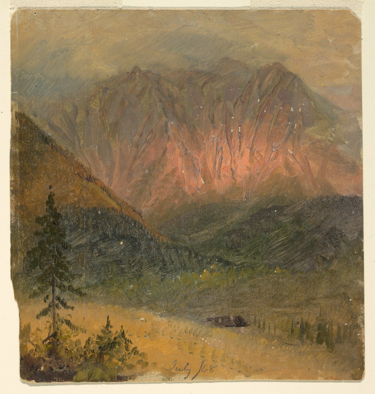 Alpenstudie eines Sonnenuntergangs, Juli 1868 von Frederic Edwin Church