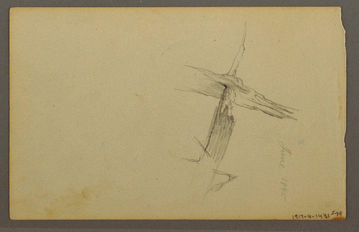 Zeichnung, Wolkenstudie, Hügel, 1844 von Frederic Edwin Church
