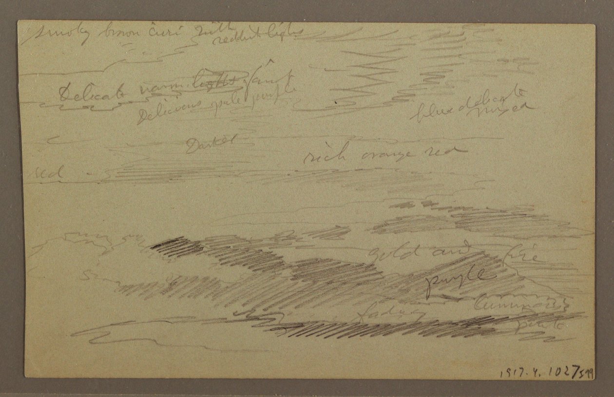 Zeichnung, Bewölkter Himmel, möglicherweise 1860er Jahre von Frederic Edwin Church