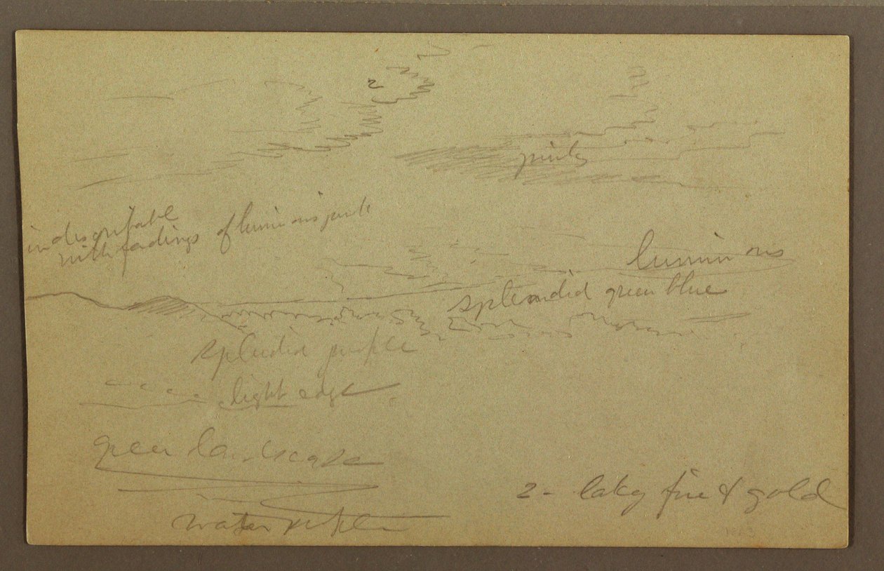 Zeichnung, Bewölkter Himmel, möglicherweise 1860er Jahre von Frederic Edwin Church