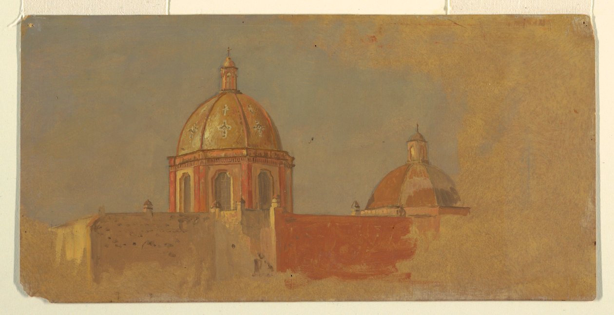 Zeichnung, Kolumbien oder Ecuador, Kirchendächer, 1853 oder 1857 von Frederic Edwin Church