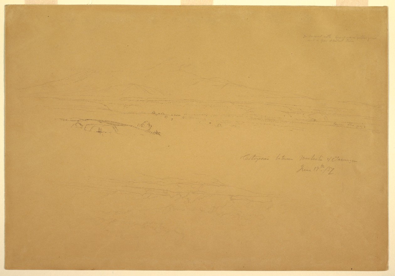 Zeichnung, Cotopaxi zwischen Machachi und Talunga, 19. Juni 1857 von Frederic Edwin Church