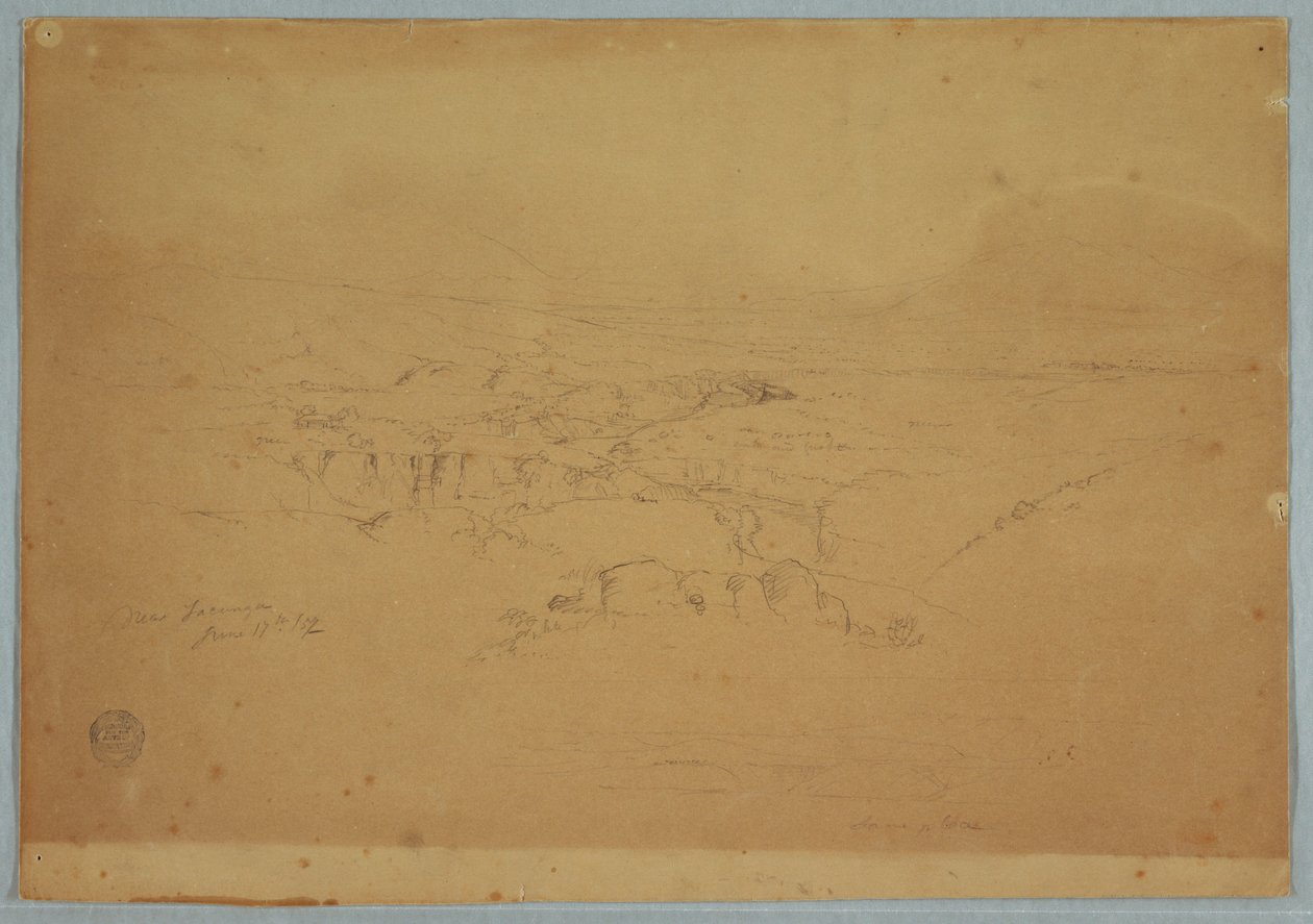 Zeichnung. Skizzen. Landschaft, "In der Nähe von Tacunga", Ecuador, 17. Juni 1857 von Frederic Edwin Church