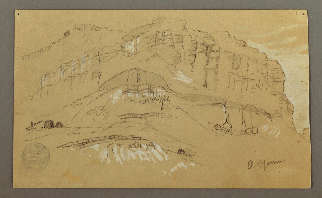El Yemen Tal, Arabien: Felswand, 20. Februar 1868 von Frederic Edwin Church
